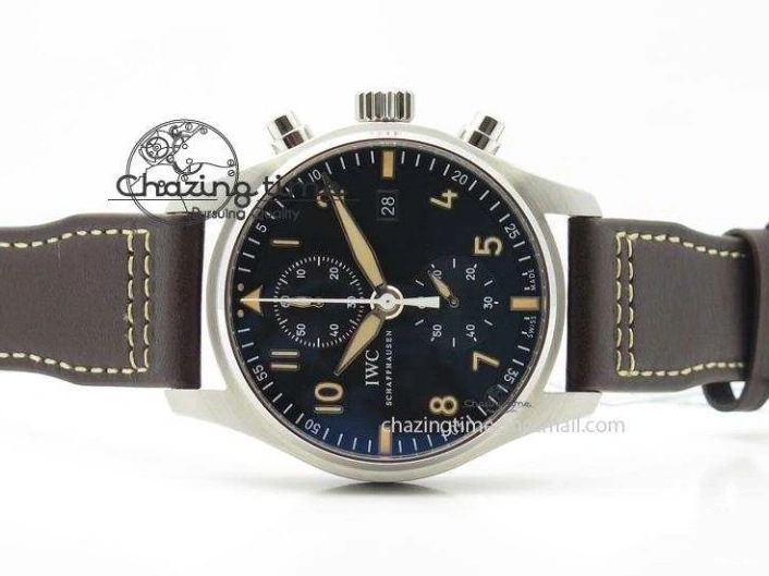 MIROTIME 0320 Pilot Chrono SS IW387808 CF3 ZF 1:1 Best Edition On Brown Leather Strap A Soft 7328